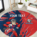 Personalized Newcastle Knights Round Carpet Dynamic Lightning Mascot Rugby Australia