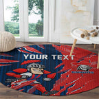 Personalized Newcastle Knights Round Carpet Dynamic Lightning Mascot Rugby Australia