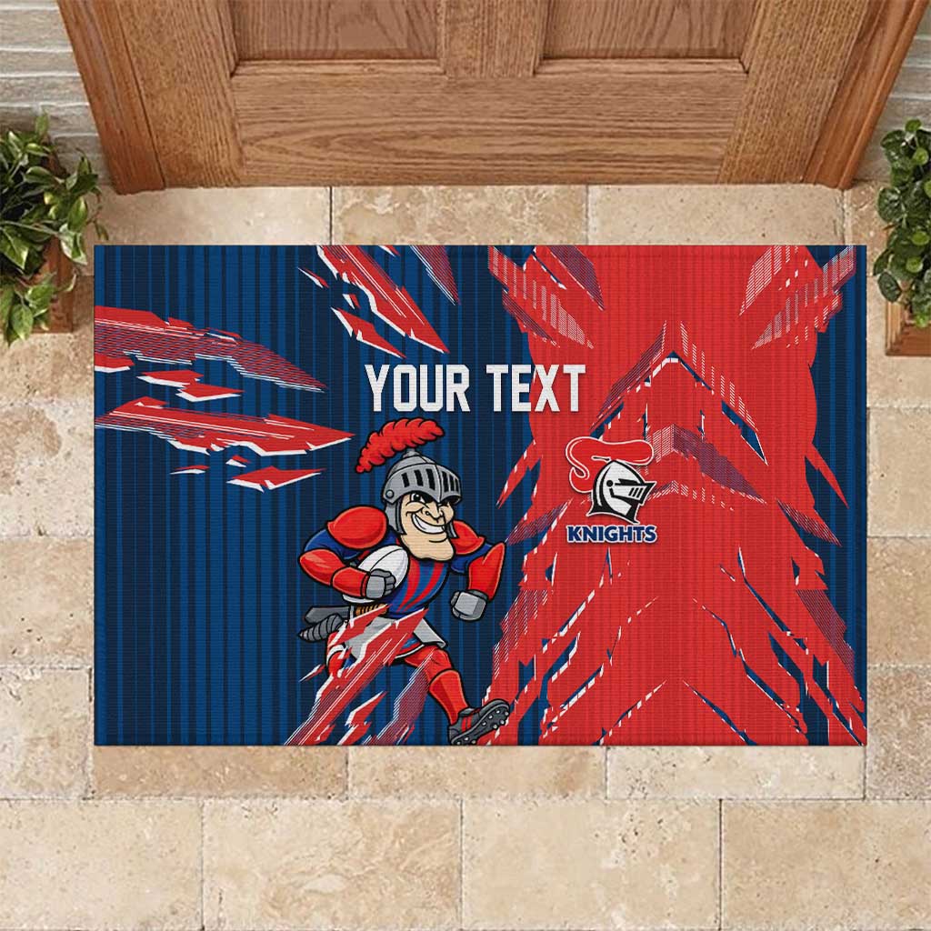 Personalized Newcastle Knights Rubber Doormat Dynamic Lightning Mascot Rugby Australia