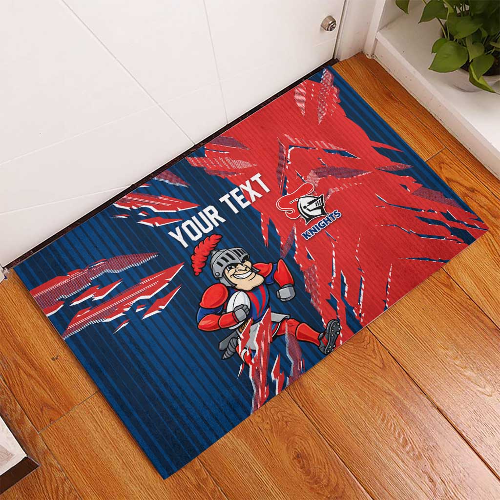 Personalized Newcastle Knights Rubber Doormat Dynamic Lightning Mascot Rugby Australia