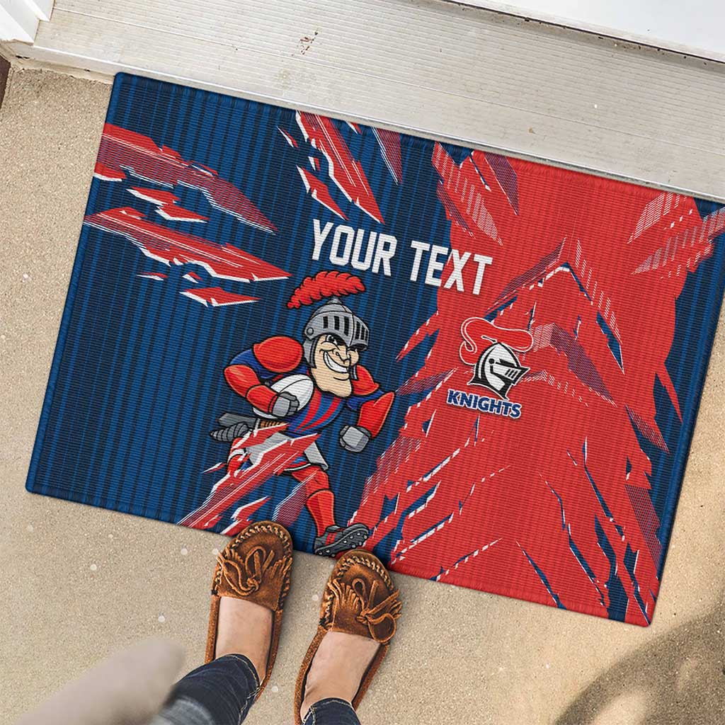 Personalized Newcastle Knights Rubber Doormat Dynamic Lightning Mascot Rugby Australia