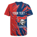 Personalized Newcastle Knights Rugby Jersey Dynamic Lightning Mascot Rugby Australia