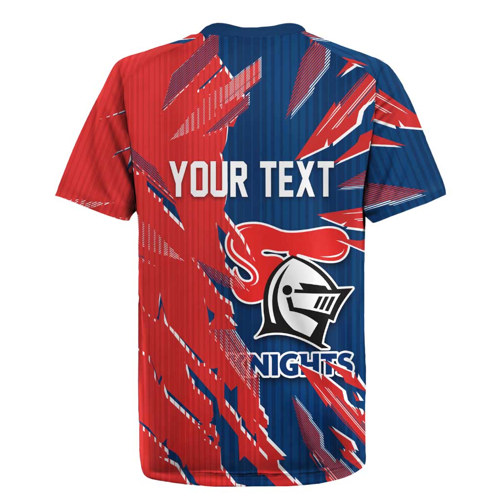 Personalized Newcastle Knights Rugby Jersey Dynamic Lightning Mascot Rugby Australia