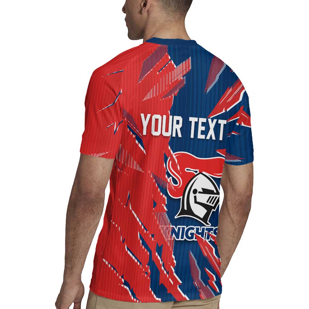 Personalized Newcastle Knights Rugby Jersey Dynamic Lightning Mascot Rugby Australia