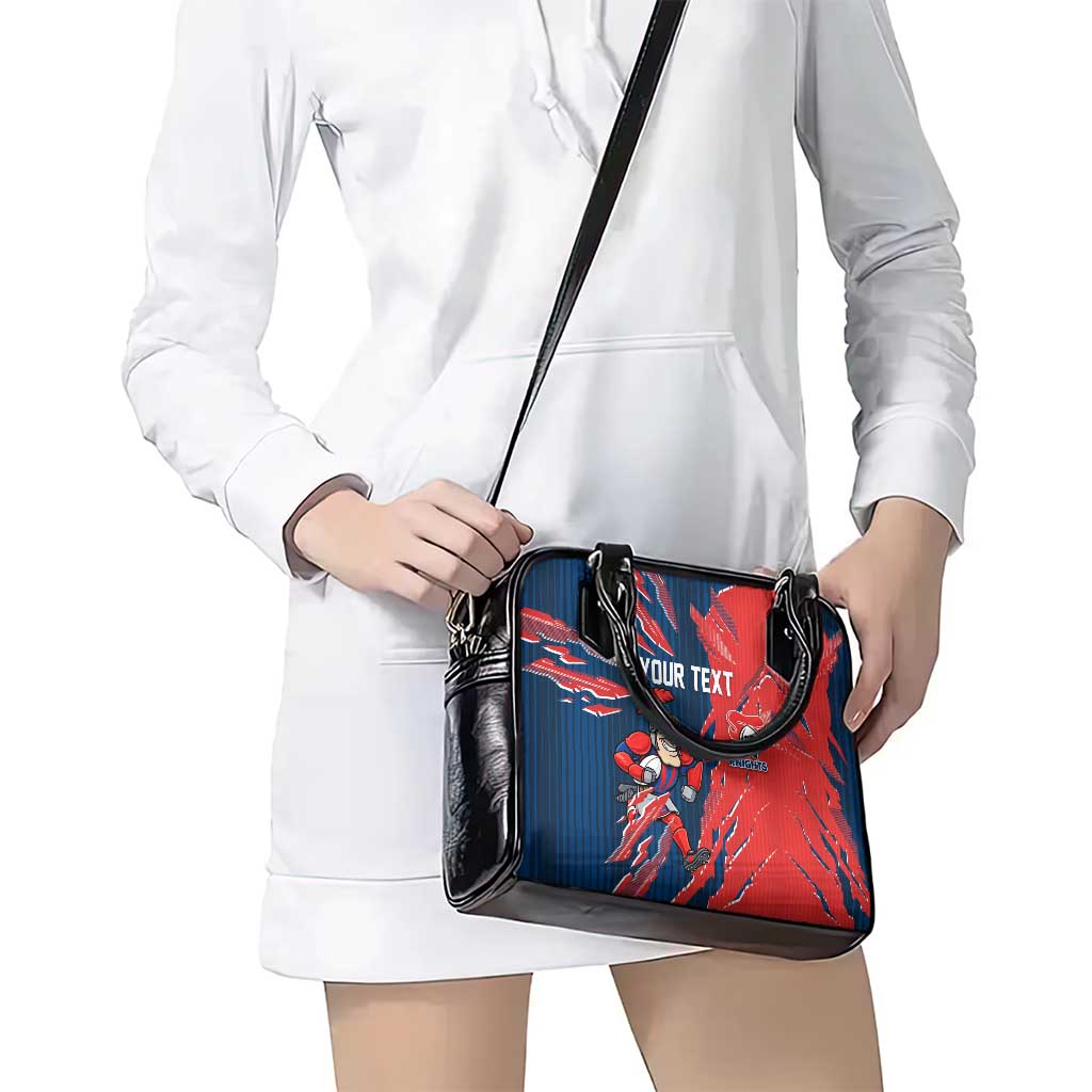 Personalized Newcastle Knights Shoulder Handbag Dynamic Lightning Mascot Rugby Australia