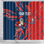 Personalized Newcastle Knights Shower Curtain Dynamic Lightning Mascot Rugby Australia
