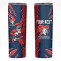 Personalized Newcastle Knights Skinny Tumbler Dynamic Lightning Mascot Rugby Australia