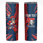 Personalized Newcastle Knights Skinny Tumbler Dynamic Lightning Mascot Rugby Australia