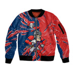 Personalized Newcastle Knights Sleeve Zip Bomber Jacket Dynamic Lightning Mascot Rugby Australia