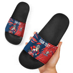 Personalized Newcastle Knights Slide Sandals Dynamic Lightning Mascot Rugby Australia