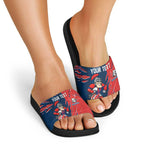 Personalized Newcastle Knights Slide Sandals Dynamic Lightning Mascot Rugby Australia