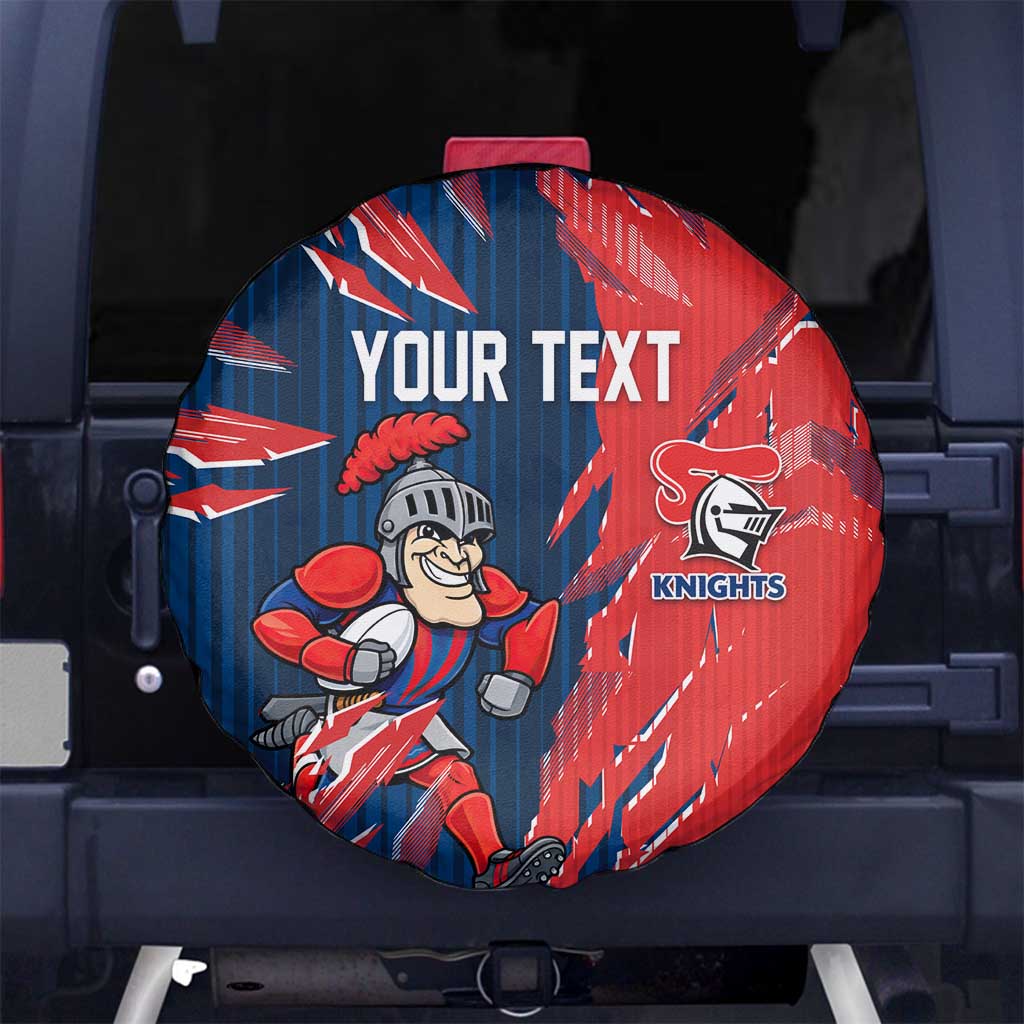 Personalized Newcastle Knights Spare Tire Cover Dynamic Lightning Mascot Rugby Australia