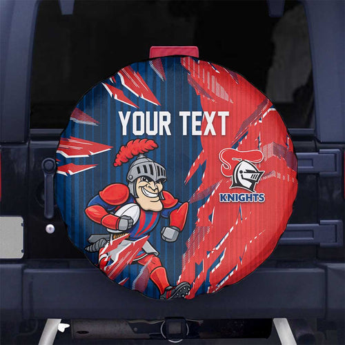 Personalized Newcastle Knights Spare Tire Cover Dynamic Lightning Mascot Rugby Australia