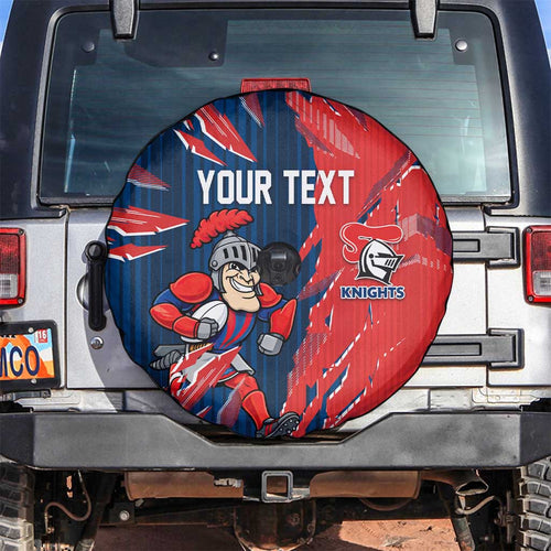 Personalized Newcastle Knights Spare Tire Cover Dynamic Lightning Mascot Rugby Australia