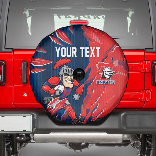Personalized Newcastle Knights Spare Tire Cover Dynamic Lightning Mascot Rugby Australia
