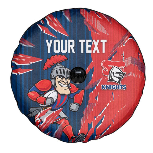 Personalized Newcastle Knights Spare Tire Cover Dynamic Lightning Mascot Rugby Australia