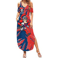 Personalized Newcastle Knights Summer Maxi Dress Dynamic Lightning Mascot Rugby Australia