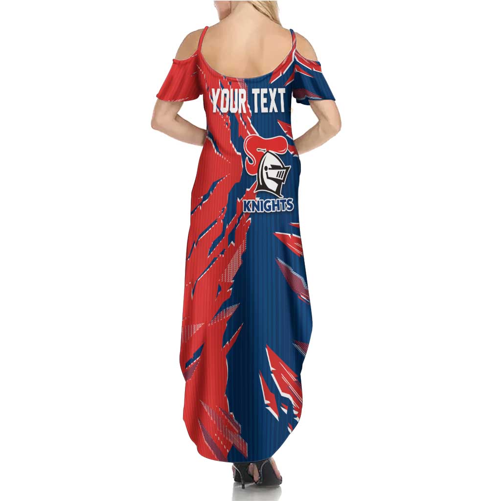 Personalized Newcastle Knights Summer Maxi Dress Dynamic Lightning Mascot Rugby Australia