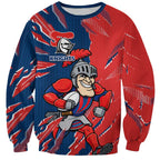 Personalized Newcastle Knights Sweatshirt Dynamic Lightning Mascot Rugby Australia