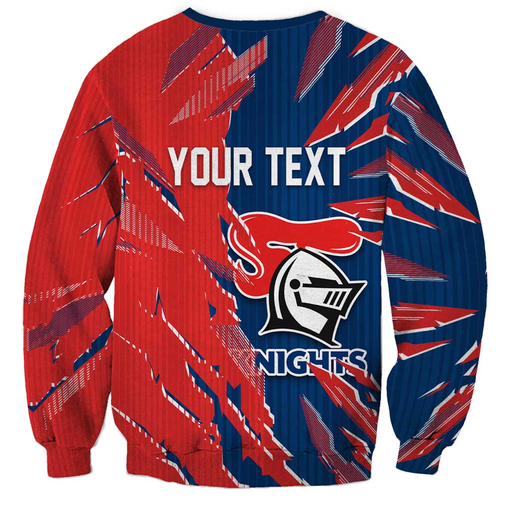 Personalized Newcastle Knights Sweatshirt Dynamic Lightning Mascot Rugby Australia