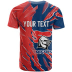 Personalized Newcastle Knights T Shirt Dynamic Lightning Mascot Rugby Australia