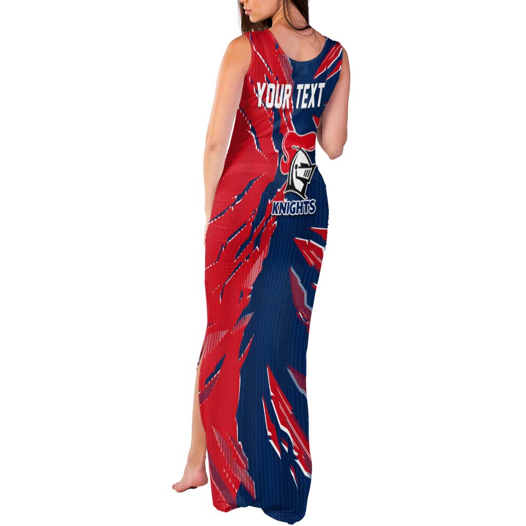Personalized Newcastle Knights Tank Maxi Dress Dynamic Lightning Mascot Rugby Australia