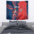 Personalized Newcastle Knights Tapestry Dynamic Lightning Mascot Rugby Australia