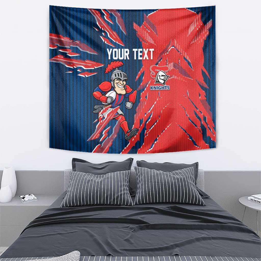 Personalized Newcastle Knights Tapestry Dynamic Lightning Mascot Rugby Australia