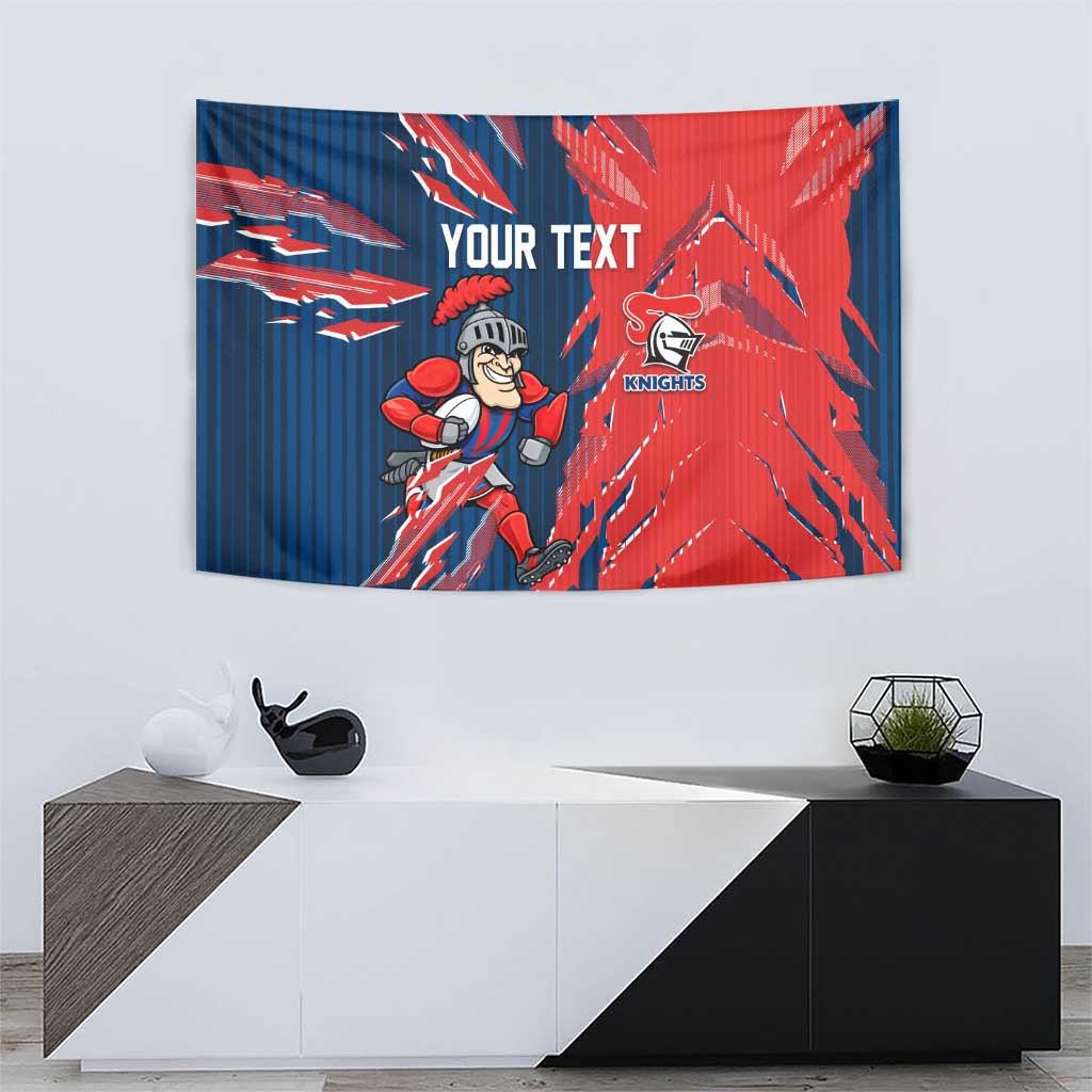 Personalized Newcastle Knights Tapestry Dynamic Lightning Mascot Rugby Australia