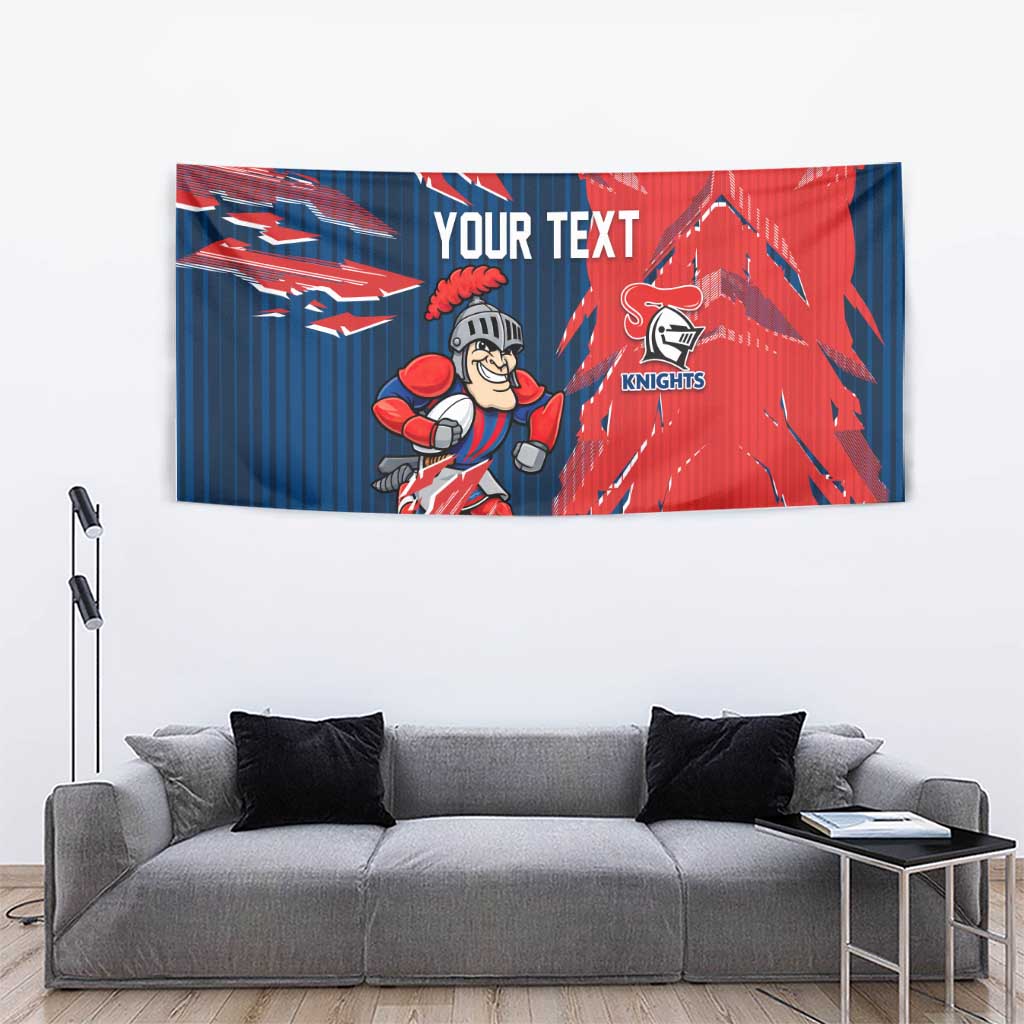 Personalized Newcastle Knights Tapestry Dynamic Lightning Mascot Rugby Australia