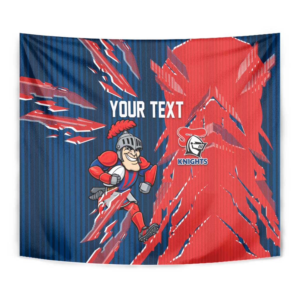Personalized Newcastle Knights Tapestry Dynamic Lightning Mascot Rugby Australia