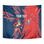 Personalized Newcastle Knights Tapestry Dynamic Lightning Mascot Rugby Australia