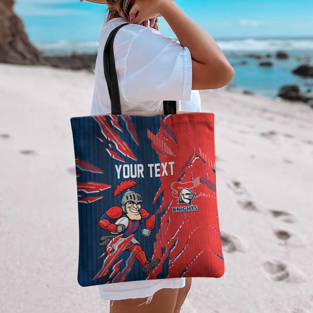 Personalized Newcastle Knights Tote Bag Dynamic Lightning Mascot Rugby Australia