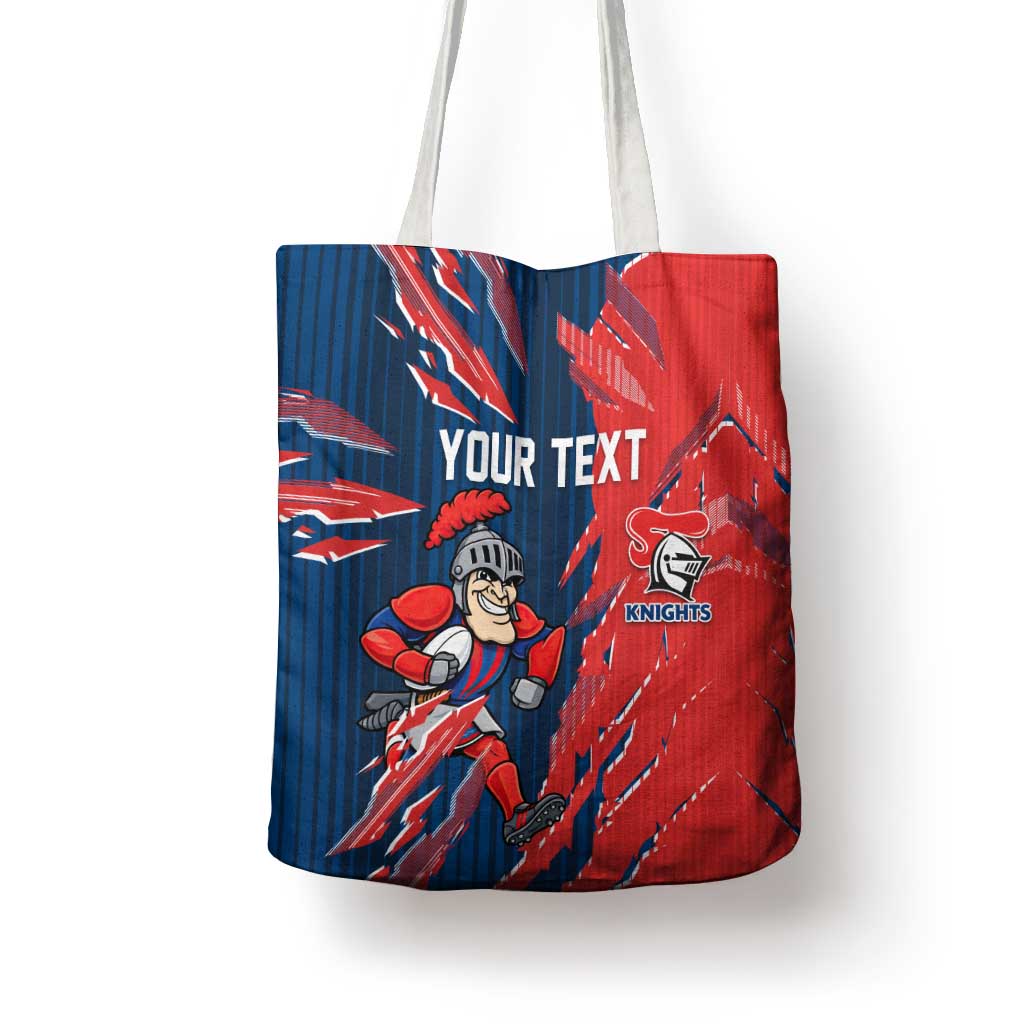 Personalized Newcastle Knights Tote Bag Dynamic Lightning Mascot Rugby Australia