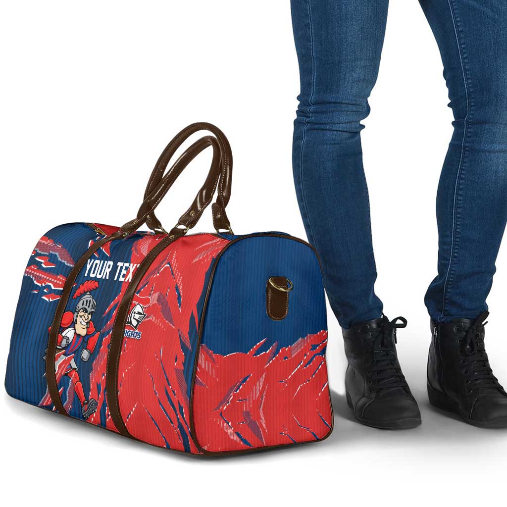 Personalized Newcastle Knights Travel Bag Dynamic Lightning Mascot Rugby Australia