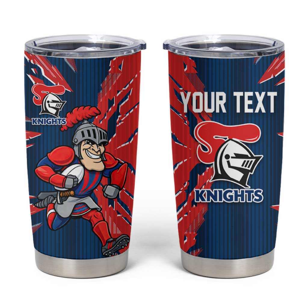 Personalized Newcastle Knights Tumbler Cup Dynamic Lightning Mascot Rugby Australia