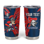 Personalized Newcastle Knights Tumbler Cup Dynamic Lightning Mascot Rugby Australia