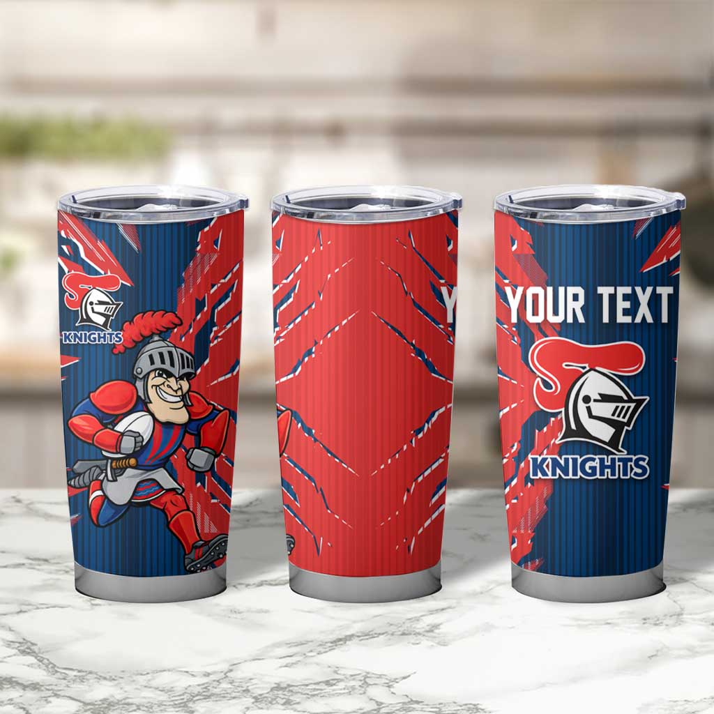 Personalized Newcastle Knights Tumbler Cup Dynamic Lightning Mascot Rugby Australia