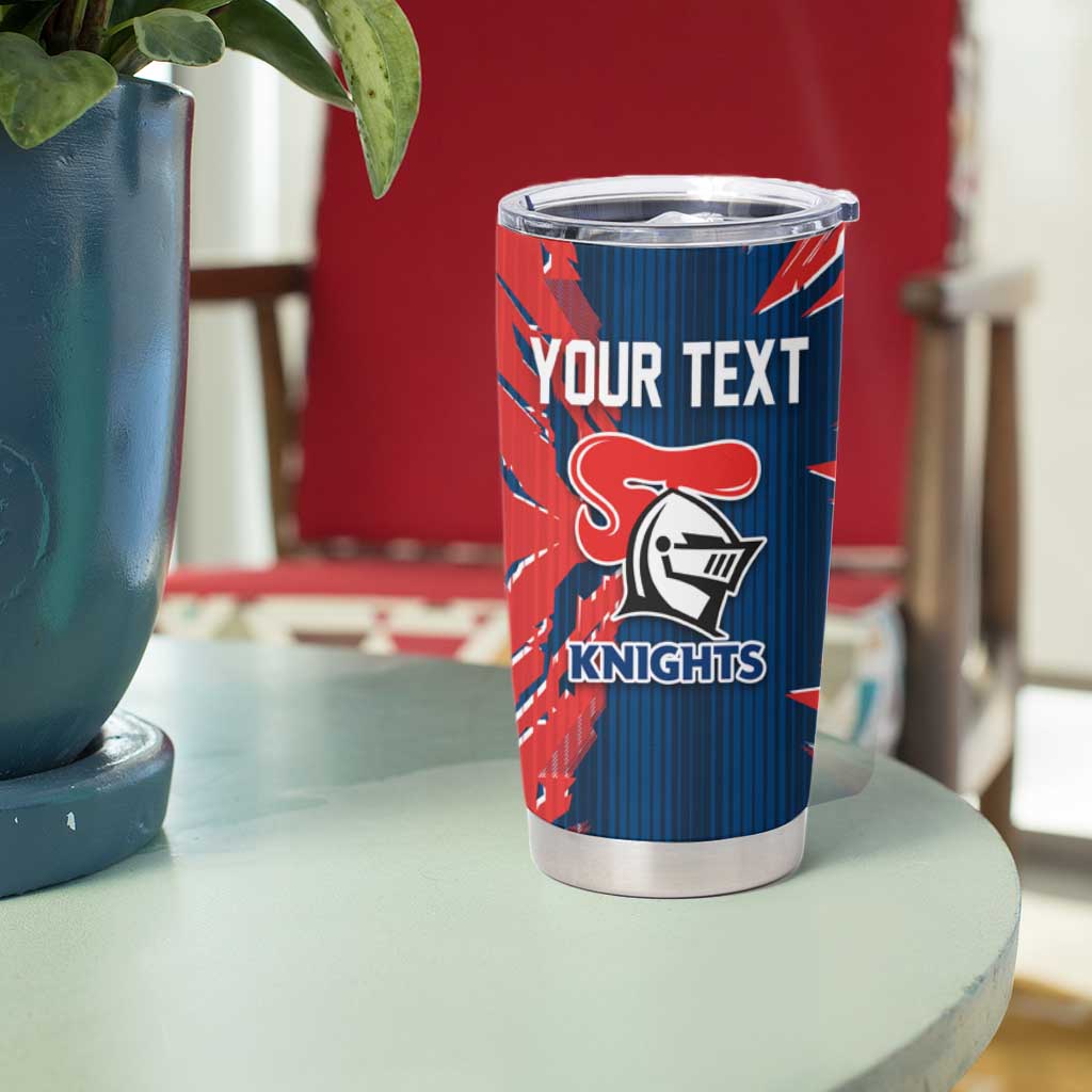 Personalized Newcastle Knights Tumbler Cup Dynamic Lightning Mascot Rugby Australia