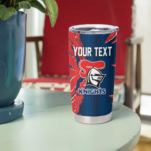 Personalized Newcastle Knights Tumbler Cup Dynamic Lightning Mascot Rugby Australia