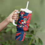 Personalized Newcastle Knights Tumbler With Handle Dynamic Lightning Mascot Rugby Australia