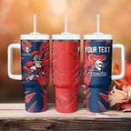Personalized Newcastle Knights Tumbler With Handle Dynamic Lightning Mascot Rugby Australia