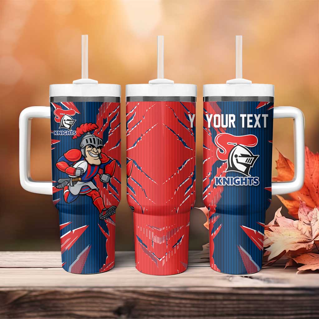 Personalized Newcastle Knights Tumbler With Handle Dynamic Lightning Mascot Rugby Australia