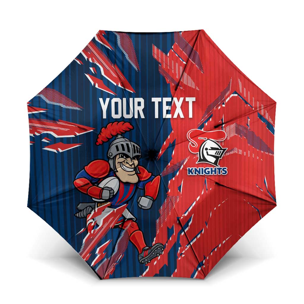 Personalized Newcastle Knights Umbrella Dynamic Lightning Mascot Rugby Australia