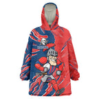Personalized Newcastle Knights Wearable Blanket Hoodie Dynamic Lightning Mascot Rugby Australia