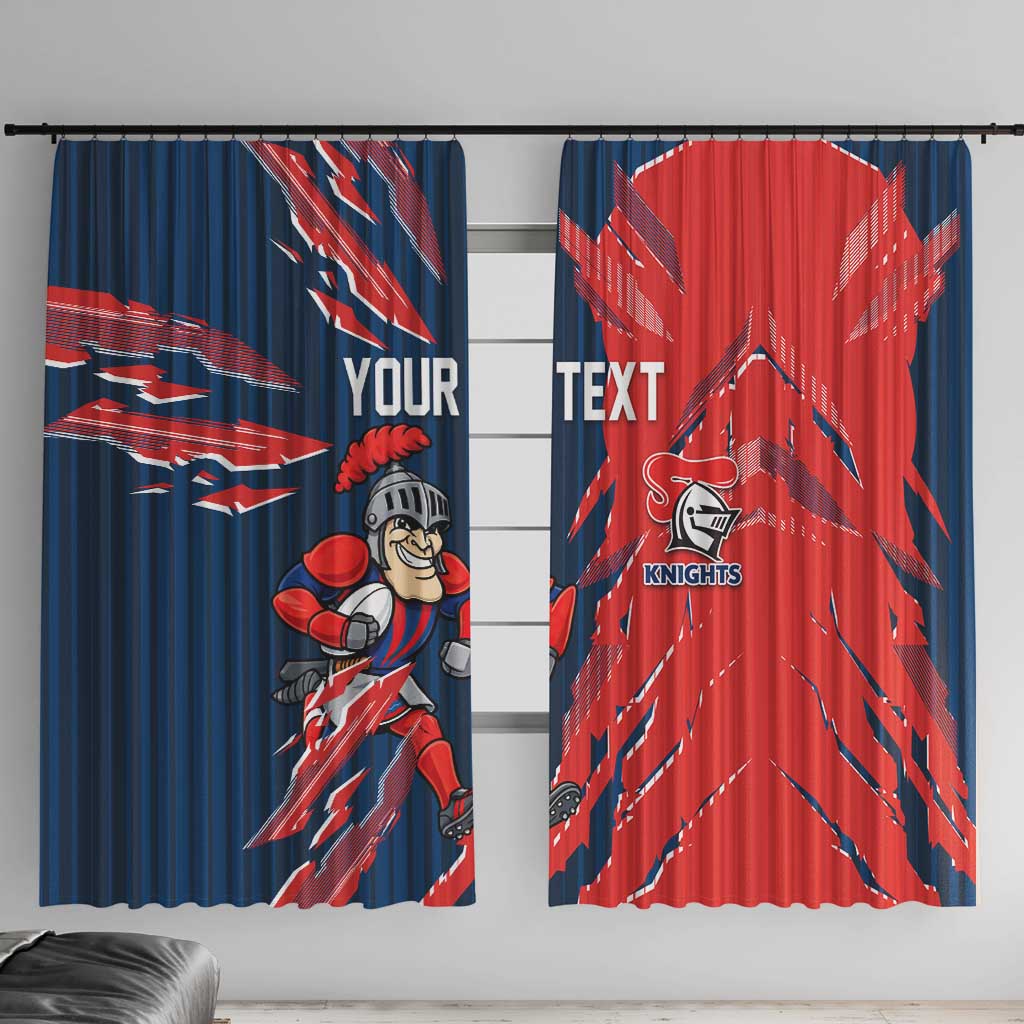 Personalized Newcastle Knights Window Curtain Dynamic Lightning Mascot Rugby Australia