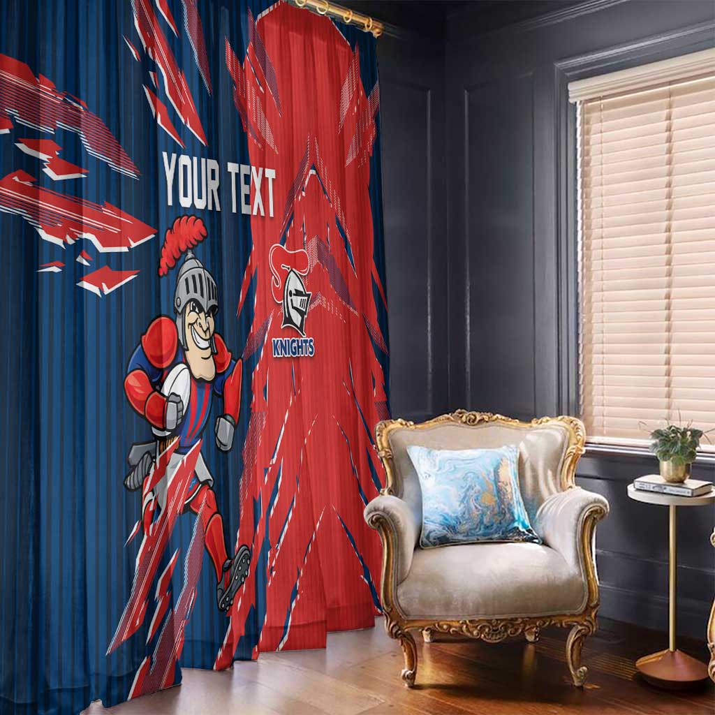 Personalized Newcastle Knights Window Curtain Dynamic Lightning Mascot Rugby Australia