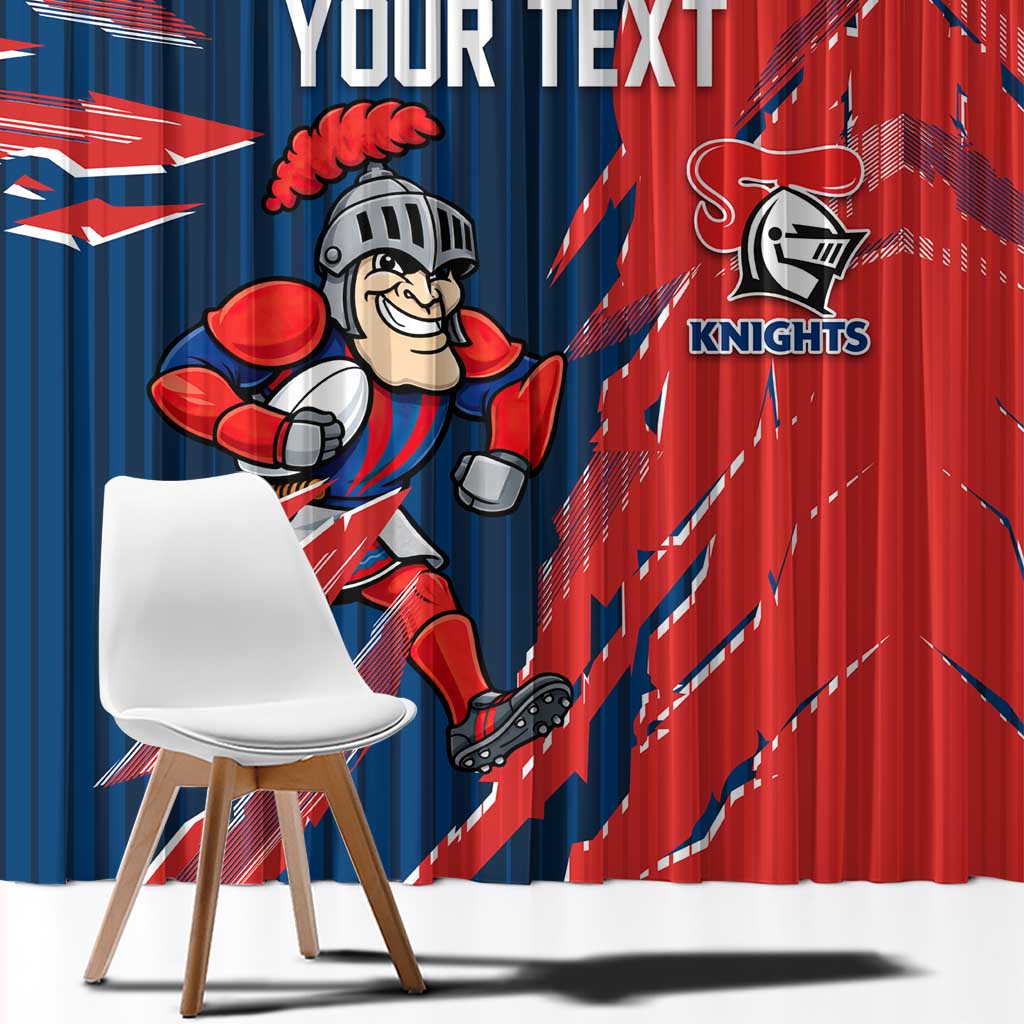 Personalized Newcastle Knights Window Curtain Dynamic Lightning Mascot Rugby Australia