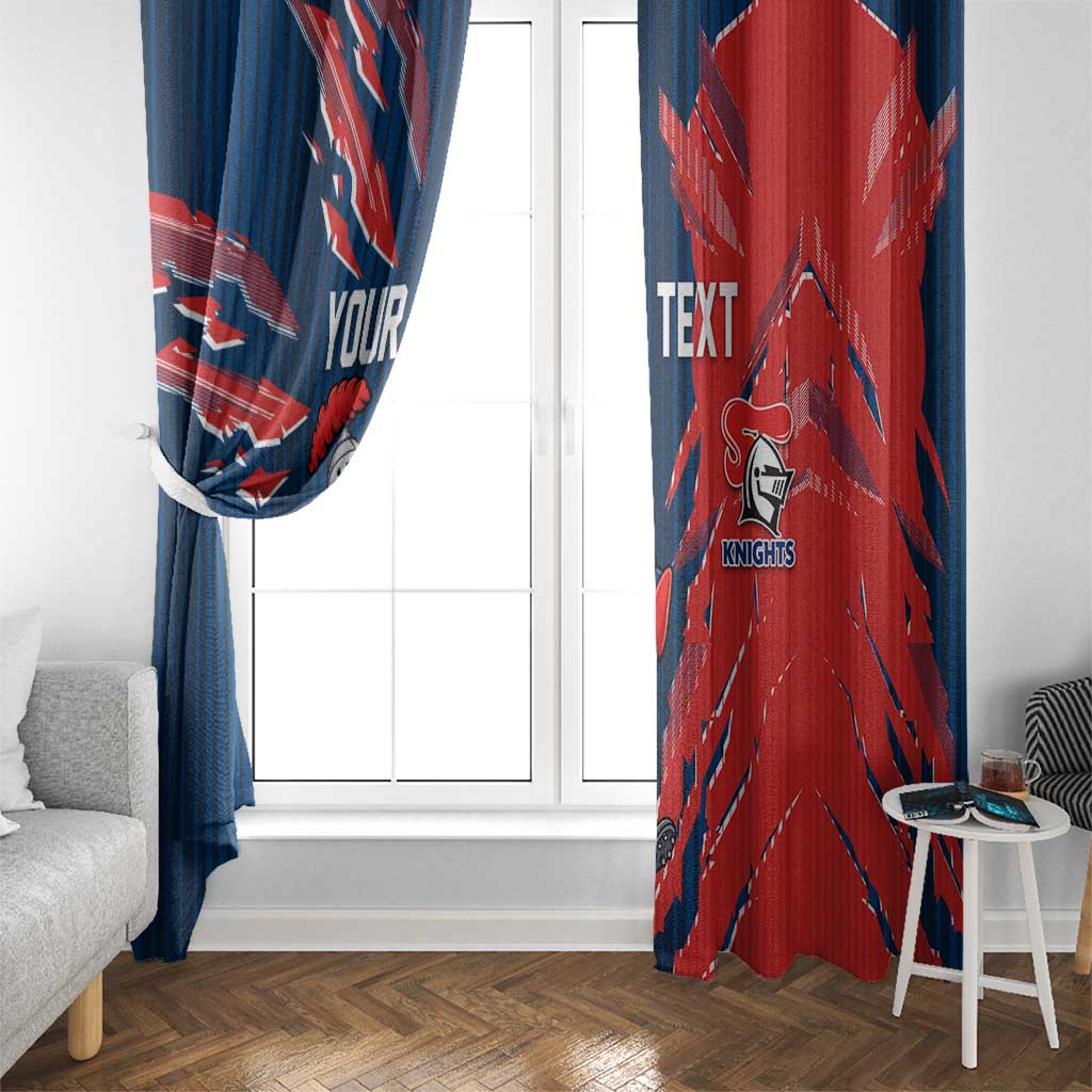 Personalized Newcastle Knights Window Curtain Dynamic Lightning Mascot Rugby Australia