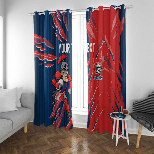 Personalized Newcastle Knights Window Curtain Dynamic Lightning Mascot Rugby Australia